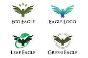 4 Eagle Hawk Green Leaf Ecology Logo