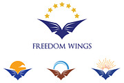 4 Eagle Bird Wings in Nature Logo