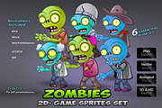 6- Zombies Game Character Sprites 