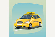 Isolated yellow taxi car