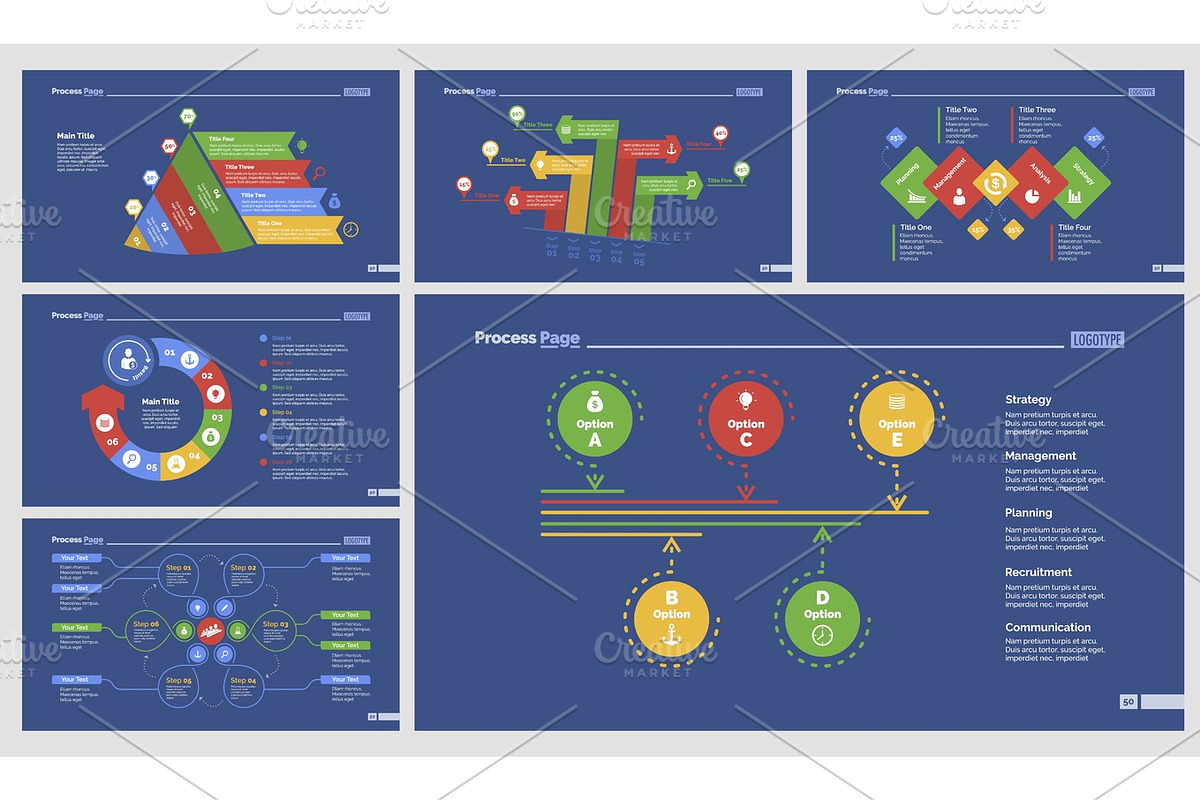 Six Finance Slide Templates Set in Illustrations - product preview 8