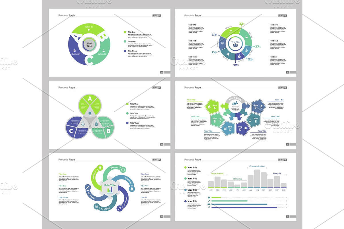 Six Management Slide Templates Set in Illustrations - product preview 8