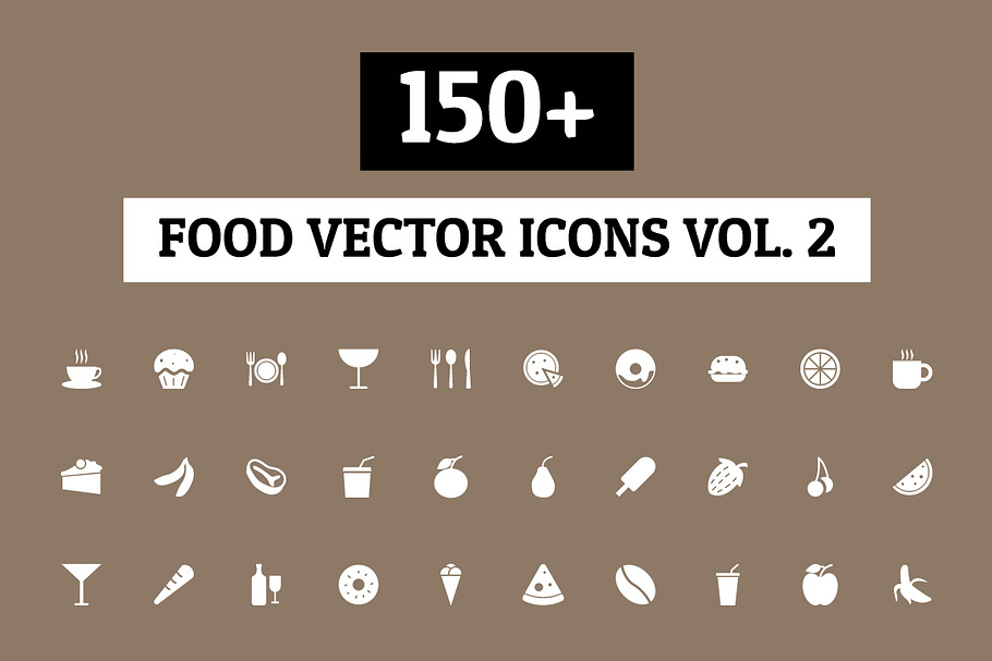 150+ Food Vector Icons - Vol 2