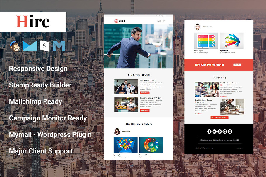 Hire - Responsive Email Template in Mailchimp Templates - product preview 8