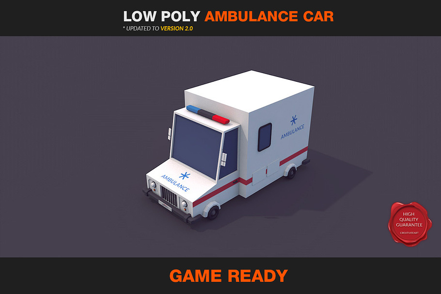 Low Poly Ambulance Car