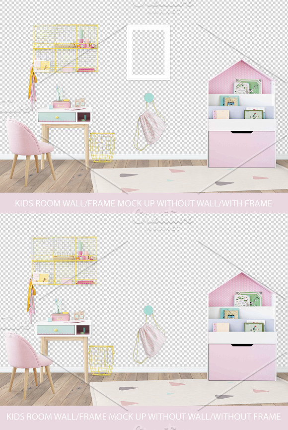 Kids Room Wall/Frame Mock Up 29 in Print Mockups - product preview 2