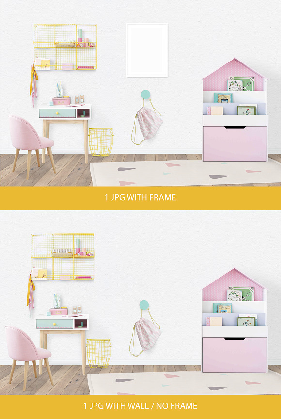 Kids Room Wall/Frame Mock Up 29 in Print Mockups - product preview 3