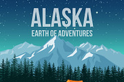 Alaska wildlife travel poster