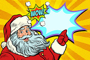 Wow Santa Claus, New year and Christmas