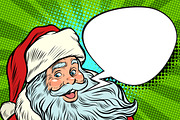 Santa Claus cartoon bubble, Christmas greeting