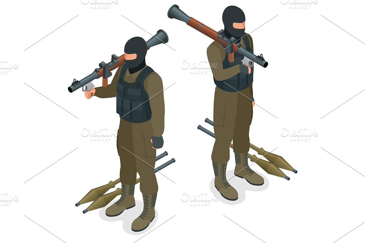 Spec ops police officers SWAT in black uniform in Illustrations - product preview 8