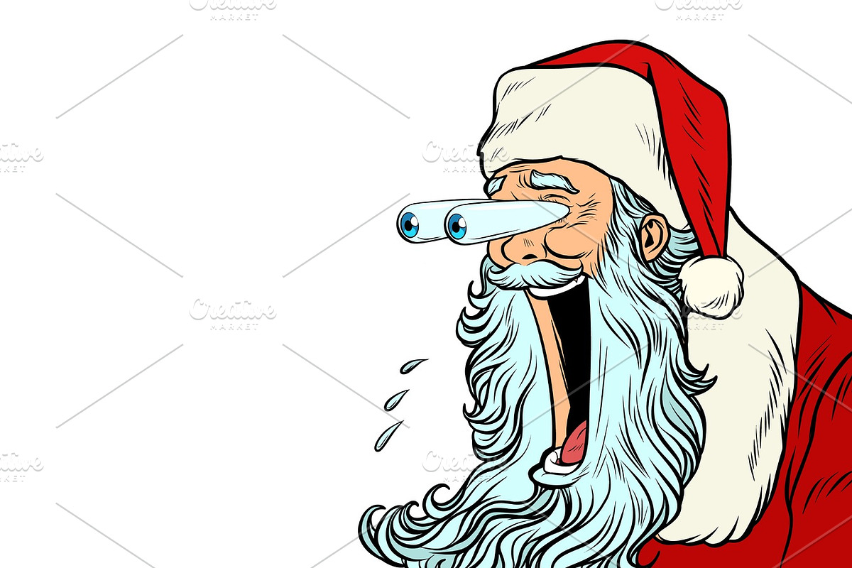 Santa Claus with bulging eyes, a surprise reaction in Illustrations - product preview 8