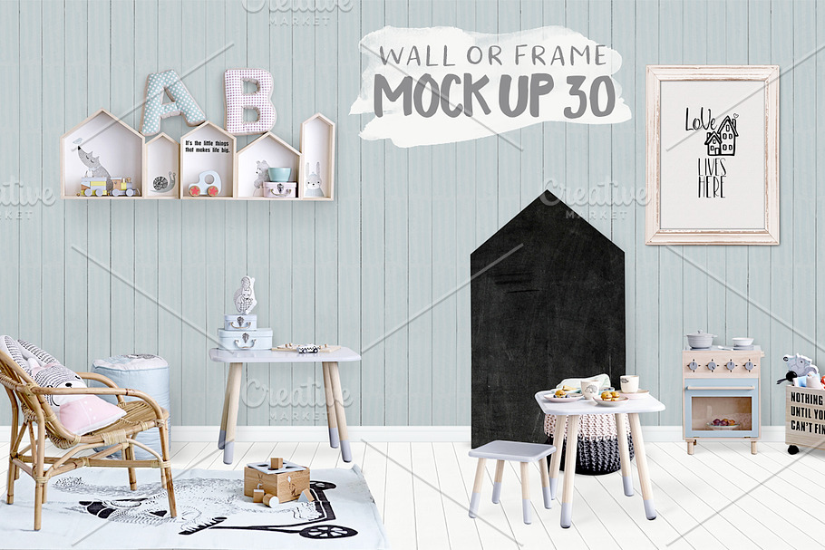 Kids Room Wall/Frame Mock Up 30 in Print Mockups - product preview 8