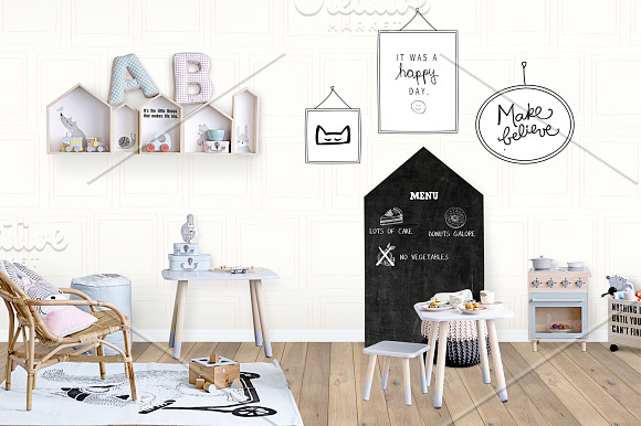 Kids Room Wall/Frame Mock Up 30 in Print Mockups - product preview 3