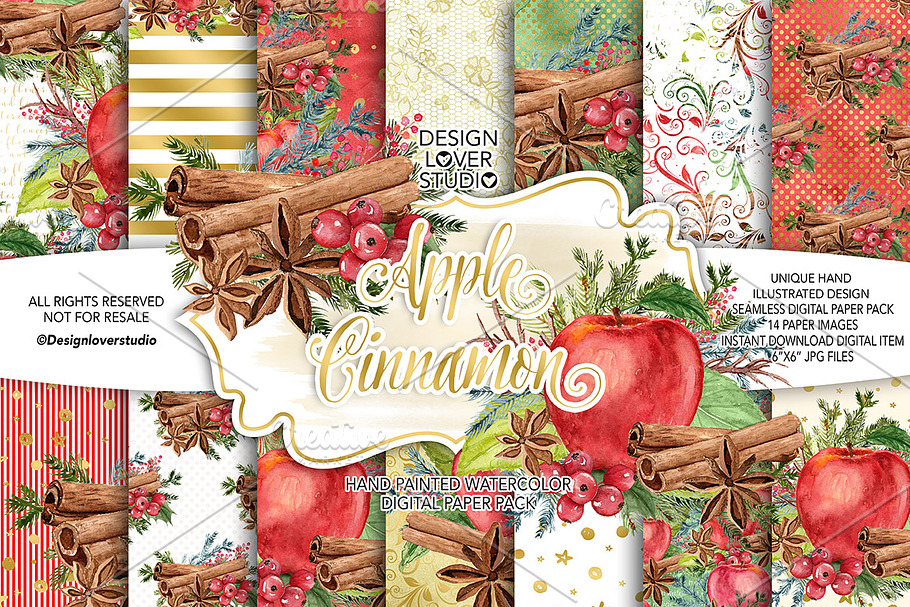 Watercolor Apple Cinnamon DP pack