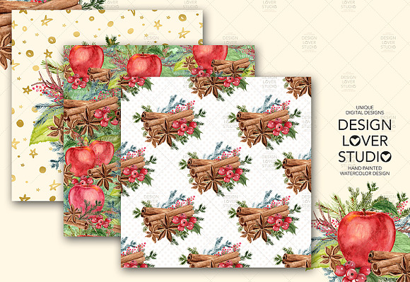 Watercolor Apple Cinnamon DP pack in Patterns - product preview 2