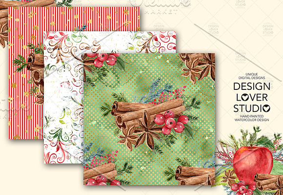 Watercolor Apple Cinnamon DP pack in Patterns - product preview 3