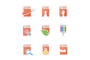 Set of book logo combination. Bookstore and library symbol or icon. Unique study and education logotype design template.