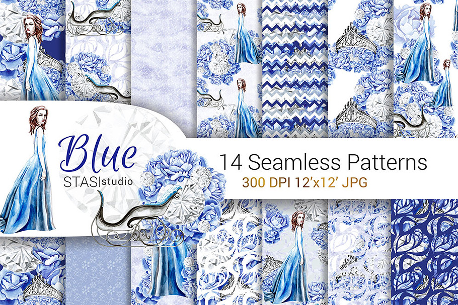 Blue Fashion Paper Pack in Patterns - product preview 8