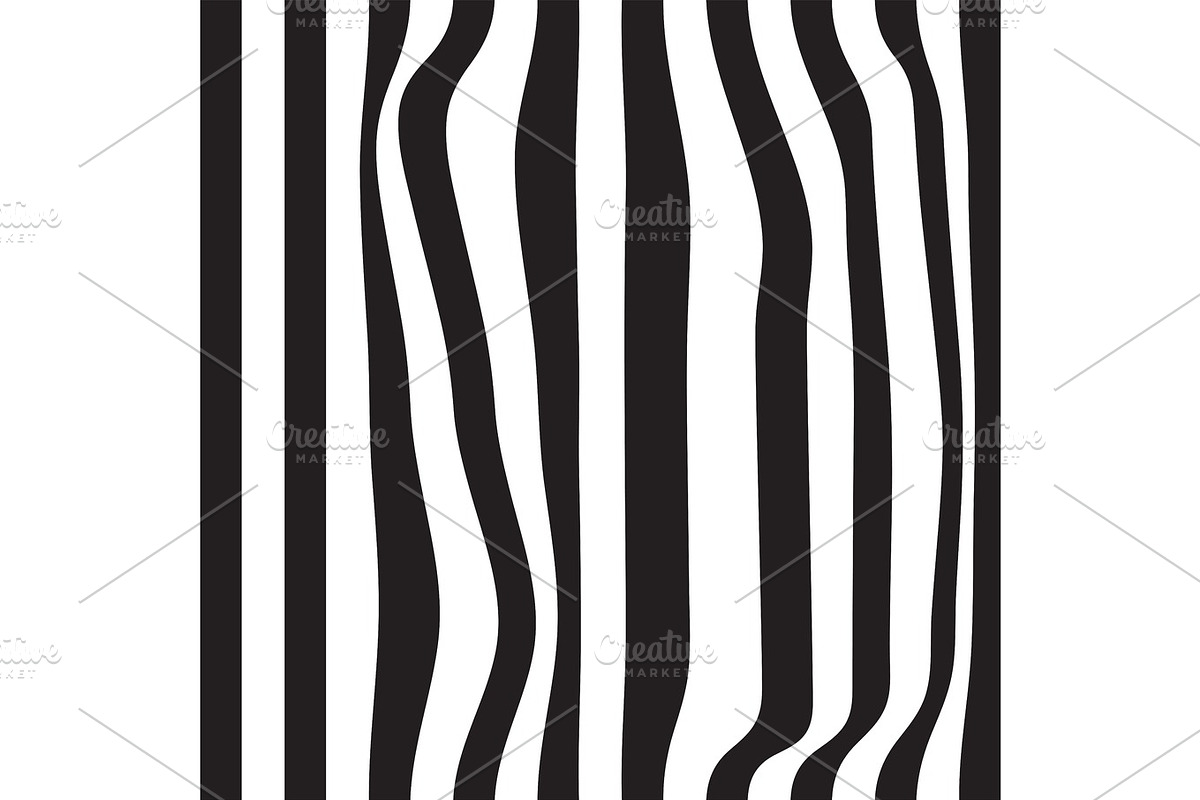 Striped abstract background. black and white zebra print. Vector seamless illustration. eps10 in Illustrations - product preview 8