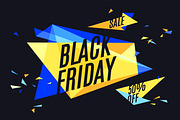 Colorful banner with text Black Friday