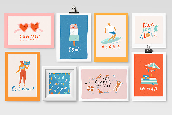 Best summer ever graphic set in Illustrations - product preview 5