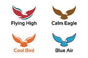 4 Simple Eagle Hawk Logo Symbol