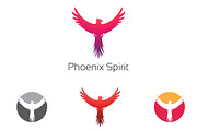 4 Phoenix Wings Flying Logo