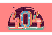 Page not found error 404 vector concept with robots and machinery.