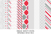 Grey & Mauve Pattern Paper Pack