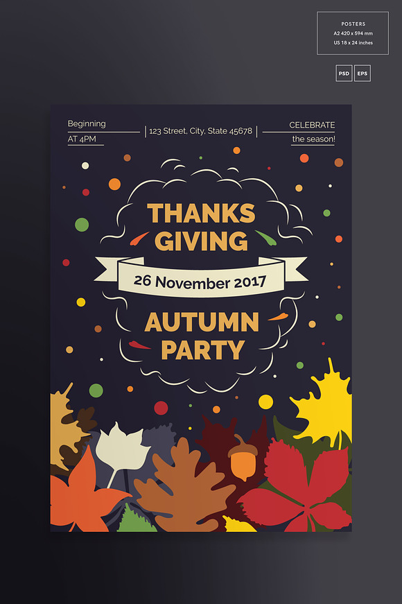 Promo Bundle | Thanksgiving Party in Templates - product preview 3