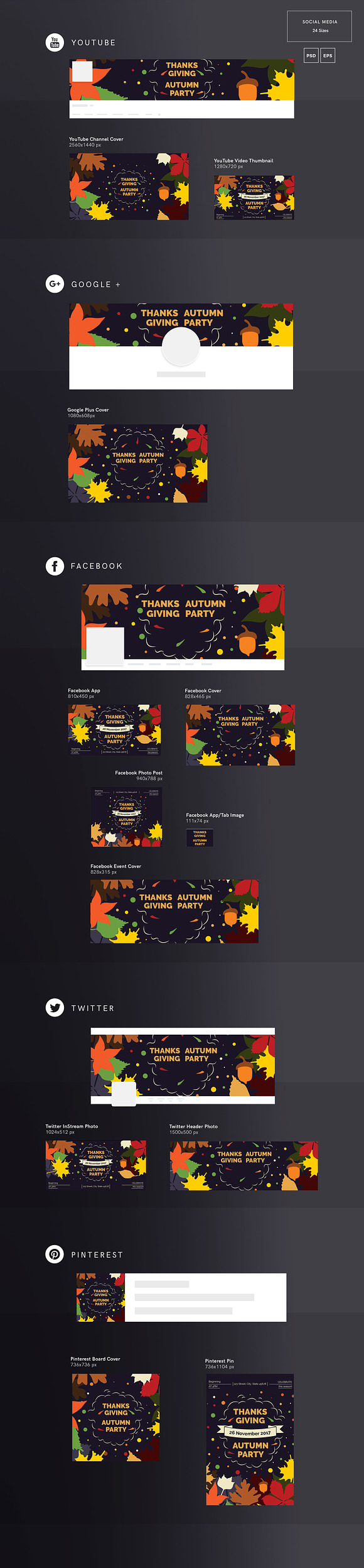 Promo Bundle | Thanksgiving Party in Templates - product preview 6