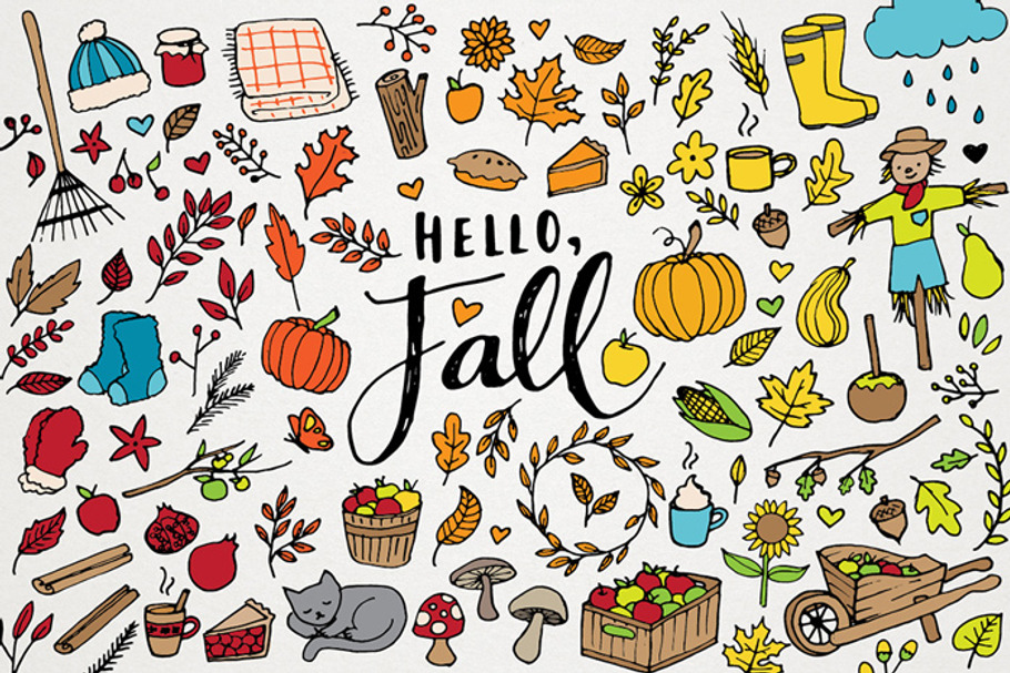 Hello Fall! Autumn 100+ Clipart Set