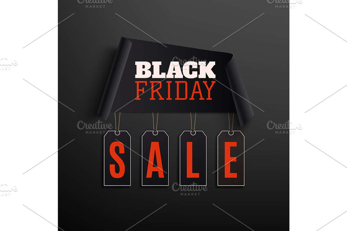 Black friday sale abstract design on black background. in Objects - product preview 8