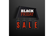 Black friday sale abstract design on black background.