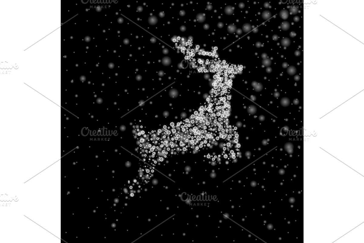 Christmas deer of snowflakes particles in Objects - product preview 8