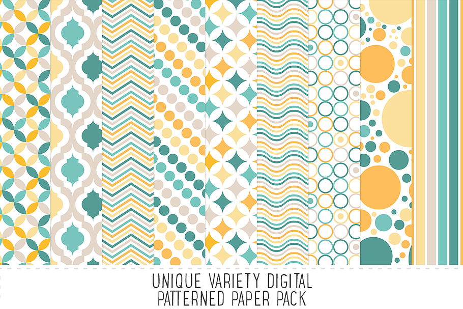 Lemon & Teal Pattern Paper Pack in Patterns - product preview 8