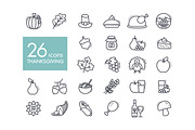 26 Thanksgiving Day outline icon