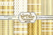 Gold foil Nordic Fairisle patterns