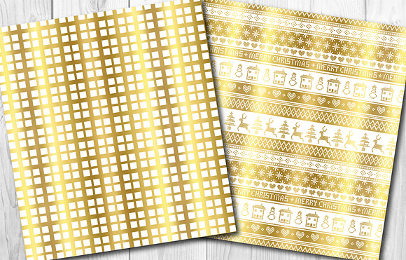 Gold foil Nordic Fairisle patterns in Patterns - product preview 3