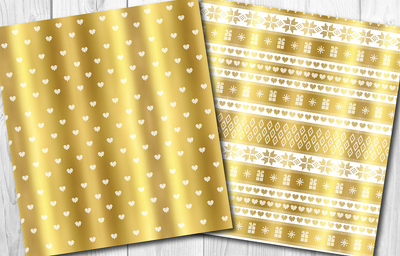 Gold foil Nordic Fairisle patterns in Patterns - product preview 4