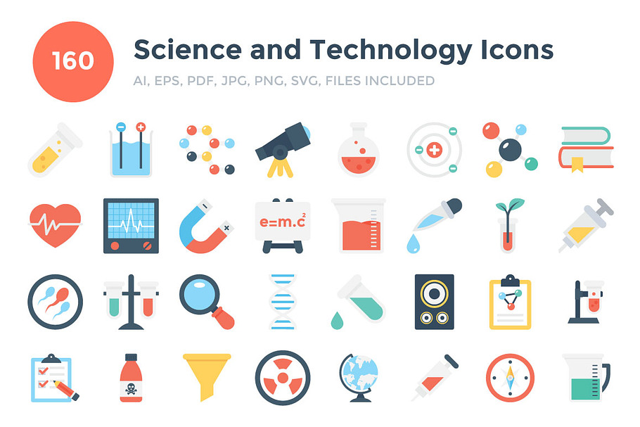 160 Flat Science and Technology Icon