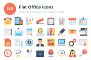 150 Flat Office Icons