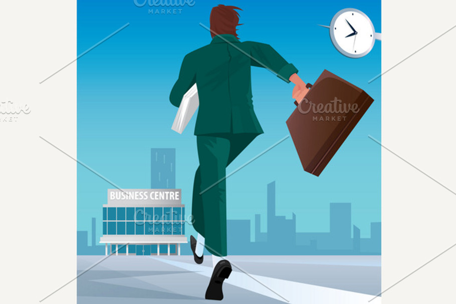 Businessman go to work in business center in Illustrations - product preview 8