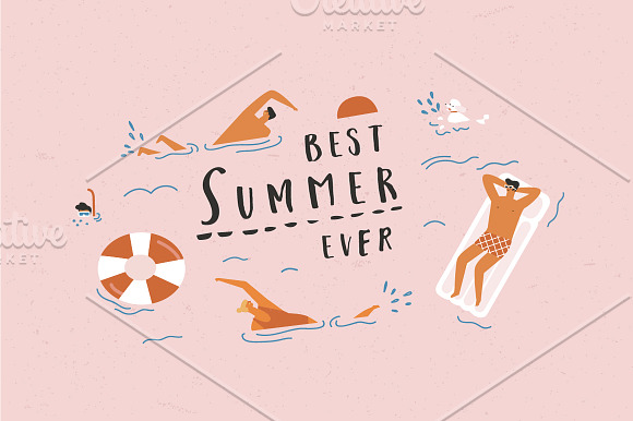 Best summer ever graphic set in Illustrations - product preview 11