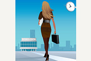 Businesswoman go to work in business center