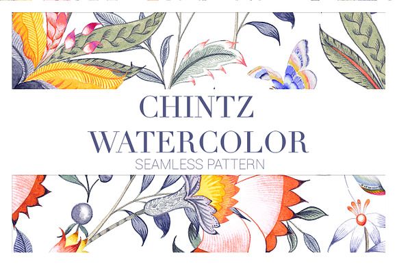CHINTZ WATERCOLOR PATTERNS!! in Patterns - product preview 1