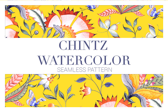 CHINTZ WATERCOLOR PATTERNS!! in Patterns - product preview 3