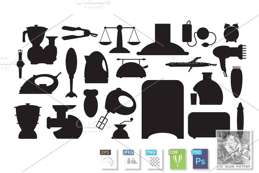 Household appliance Icons set