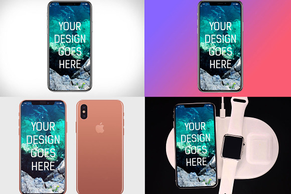 25 PSD iPhone X Mock-up Bundle in Product Mockups - product preview 4